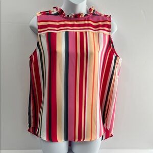 LOFT Multicolor Striped Sleeveless Blouse